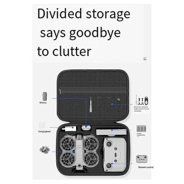 För DJI NEO 2 Combo Bärväska PU Förvaringsväska Stänksäker Axelväska för Drönartillbehör Resevänlig B Gray