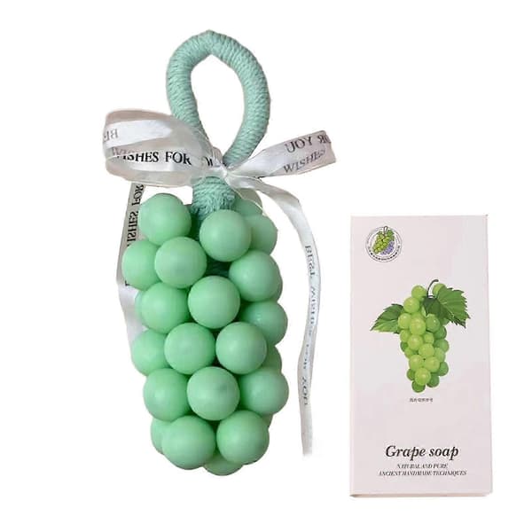 Grape Soap, Handmade Grape Soap on a Rope, Decorative and Aromatic Soaps for Fresh Air Washing_5