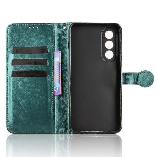 Wallet Case with Dot Pattern for OnePlus Nord 5 5G, PU Leather Phone Case with Wrist Strap (Green)