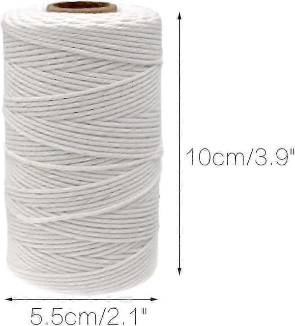 Cotton Macrame Rope White Cord 2mm x 100M for Crafts, Kitchen, Meat Tying, Packaging