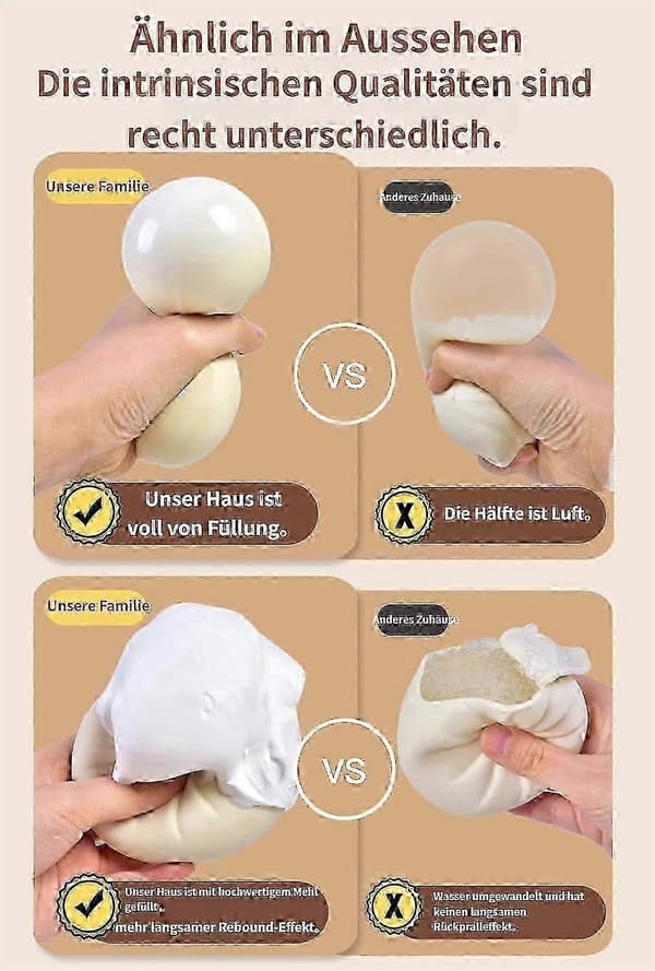 Dumpling Squishy, Dumpling Squishy Mystery, 4 tum Jumbo Dumpling Stressboll, Mjuk Deg för Vuxna för Dekompression H