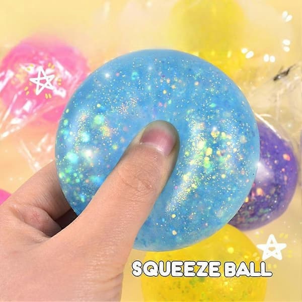 Glitter Maltose Squishy Legetøj 6Cm Tpr Til Stresslindring Sensorisk Leg Orange ball