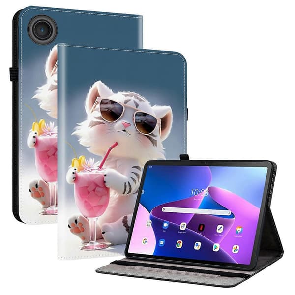 For Lenovo Tab TB311FU Leather Case Pattern Printed Stand Tablet Cover with Card Slots