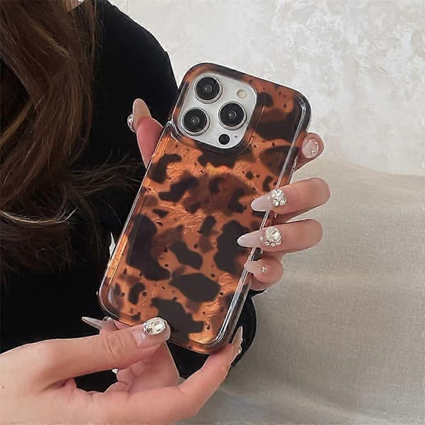 Cover til iPhone 15 Pro Amber Leopard Print TPU-telefoncover