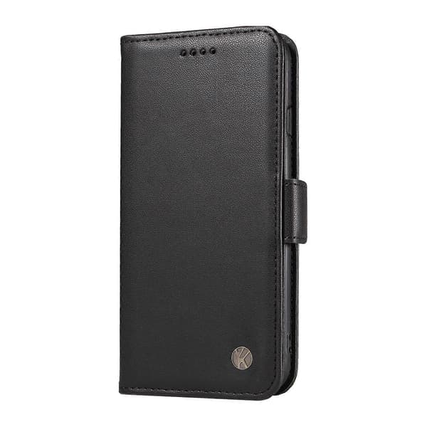 Læderpungcover med stativ til Samsung Galaxy A36 5G (Sort)
