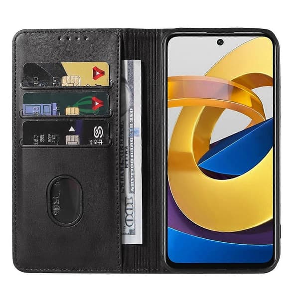 Magnetisk skinnveske til Xiaomi Redmi Note 11 5G (svart)