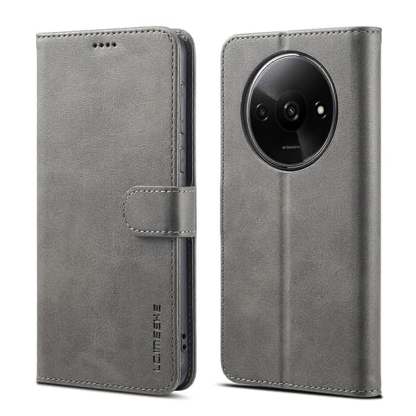 For Xiaomi Redmi A3 LC.IMEEKE Calf Texture Leather Phone Case (Grey)