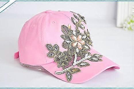 Baseballkasket til kvinder, Rhinestone solhat justerbar denim jeans hat