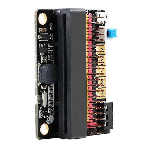 Micro-Bit udvidelseskort IOBIT V2.0 Breakout Adapter Shield med summer til børns Python grafikprogrammering black