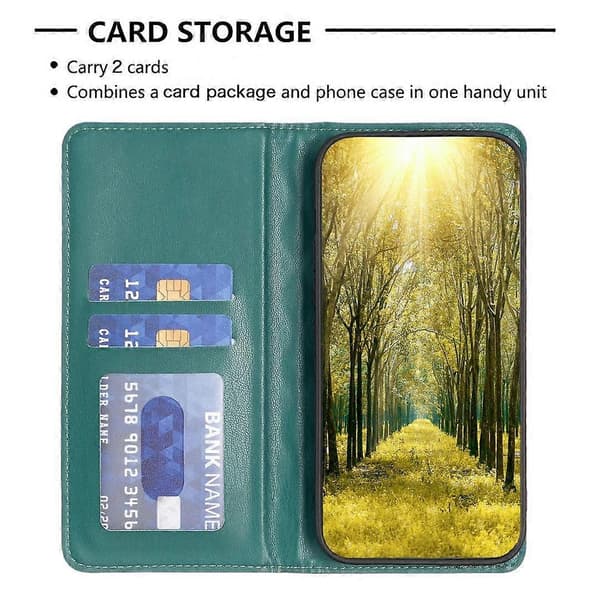 Magnetic Diamond Pattern Leather Case (Green, for iPhone 17)