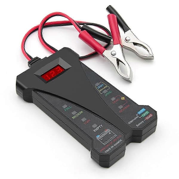 Digital LED-display batteritester til 12V ladesystemanalysator med klemmer til bilbrug