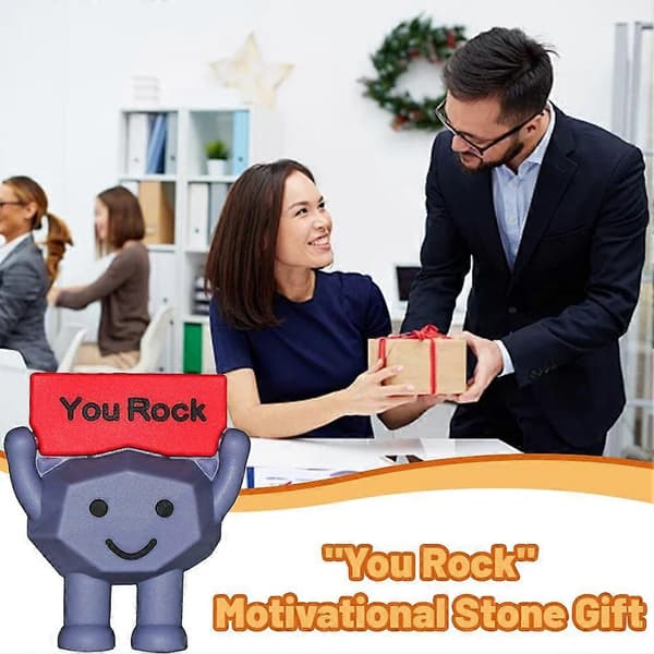 Grænseoverskridende \"You Rock\" Motiverende Sten Gavepynt Minigave