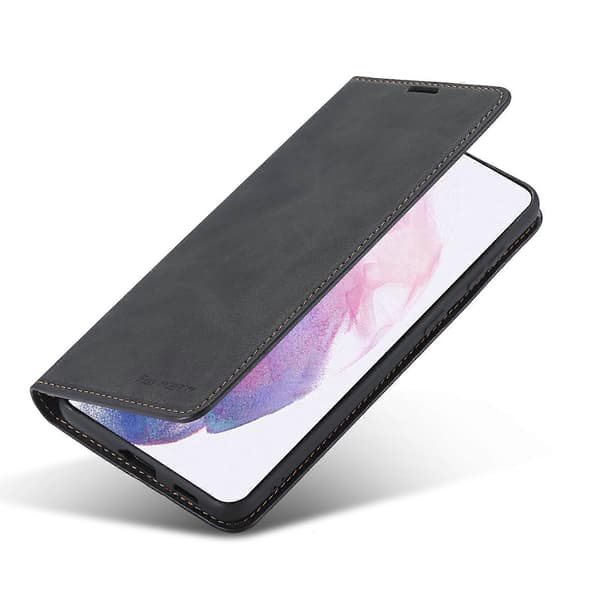 Magnetisk lærfutteral (svart) til Samsung Galaxy S21+ 5G