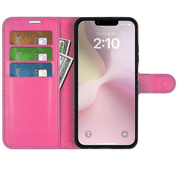 För iPhone 16e Fodral Litchi Textur Stötsäkert Läder Plånboks Telefonfodral