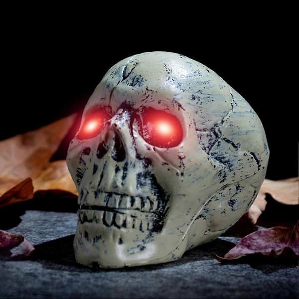 Halloween LED-lysende øjne med timer, 2 stk. lysende skeletøjne, gyser-DIY-øjne til masker, græskar