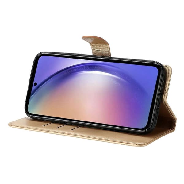 Glitter Wallet Case for Samsung Galaxy A07, Scratch-Resistant Leather Case with Stand and Strap (Gold)
