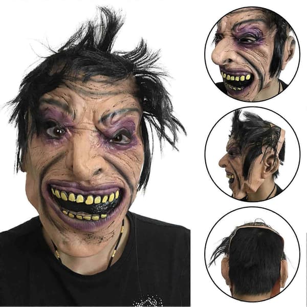 Uhyggelig Latexmaske - Ideel til Spøgelseshus - til Halloween & Temafester A