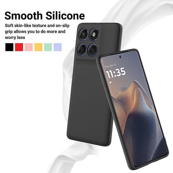 Liquid Silicone Case with Hand Strap for Motorola Edge 60s 5G (Black)