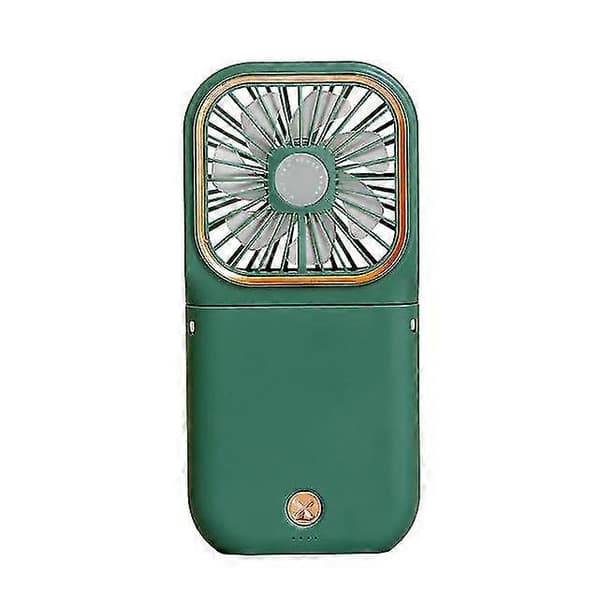 Sammenfoldelig halsventilator, bærbar USB genopladelig LED-ventilator til mobiltelefonholder green