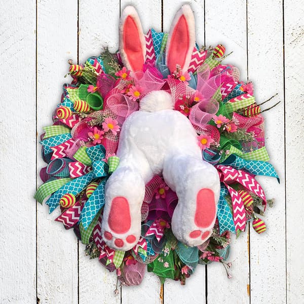 Easter Bunny Wreath Door Decor Thief Bunny Butt Garland Ornament Prop