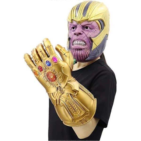 LED-belyste Infinity Gauntlet Thanos-hansker med avtakbare magnetiske Infinity Stones