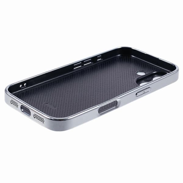 For iPhone 16 Case Acrylic+TPU+Metal Anti-Scratch Phone Cover with Electroplated Frame (Style C)