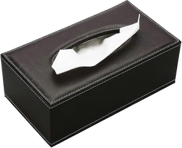 Læder Tissueboks Holder Tissue Dispenser Boks Til Hjem Bil Dekoration Sort (gro, Tabby Brun)
