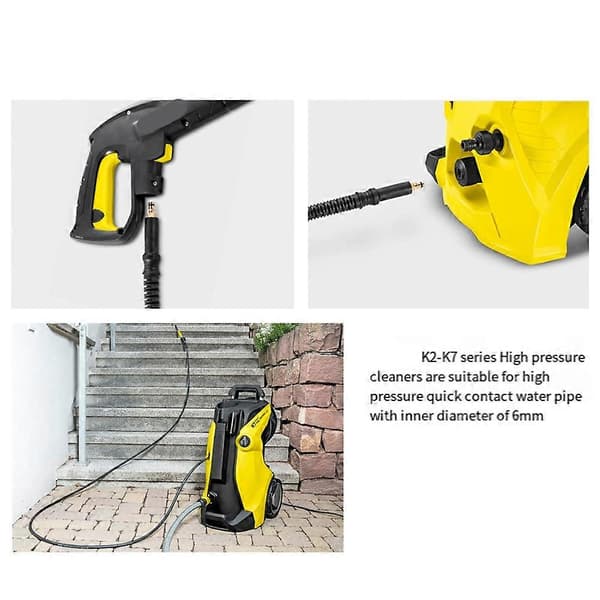 5 meter högtryckstvättslang, rörsladd, biltvättslang Svart