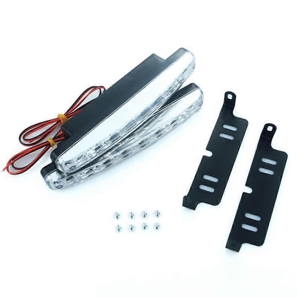 2 stk 12V 5W LED frontlyspære SMD 2x8 LED Profesjonell LED tåkelys DRL