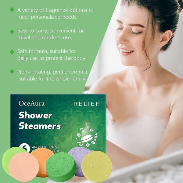 Oceaura Bath Steamer Aromatherapy Tablets Gentle Skin Cleansing Enjoy Scented Baths Multiple Scents Bath Tablets