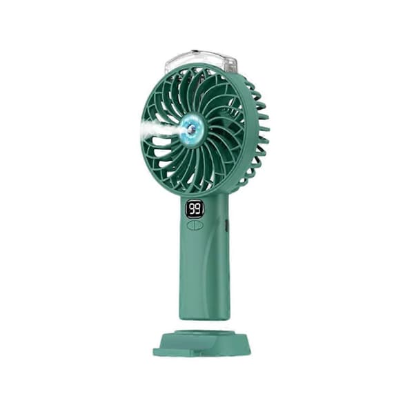 Ventilator USB Håndholdt Bærbar Genopladelig Spraytilstande Køling Indendørs Green