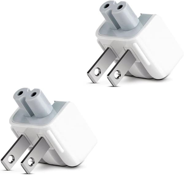 Reiseladeradapter, amerikansk standardplugg, erstatningsplugg (2 amerikanske standardplugger) for iPod, iPhone, iPad, MacBook strømadapter, hvit.
