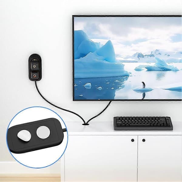 PC-strømknap, desktop-switch-splitter tænd/sluk nulstil ekstern strømforsyningsknap til computerens bundkort Black