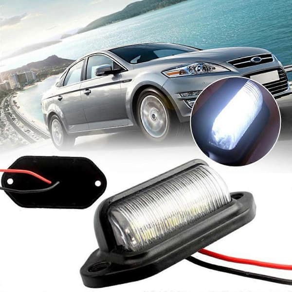 LED nummerpladelys 6LED universelt lys lastbil lastbil trailer 12-24V nummerpladelys_Gave