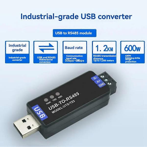 USB til RS485-omformer USB til RS485 seriell omformer Black