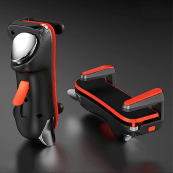 4X Seks fingre til Ipad Game Trigger til PUBG Gaming Controller L1 R1 Alloy Key Button til Android (Orange) Orange