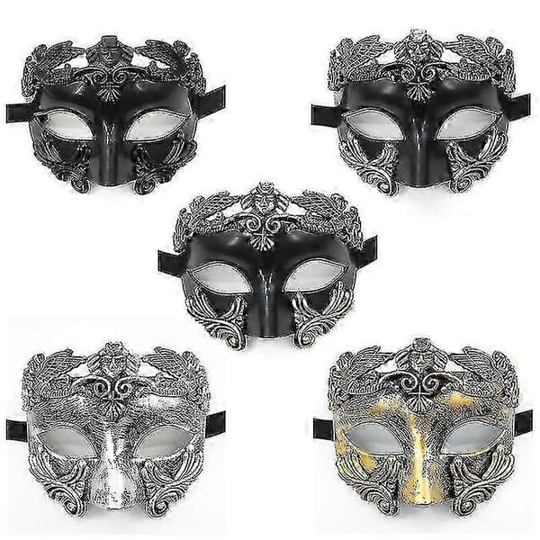 Maske for menn - Gresk romersk venetiansk maske Mardi Gras maske Black