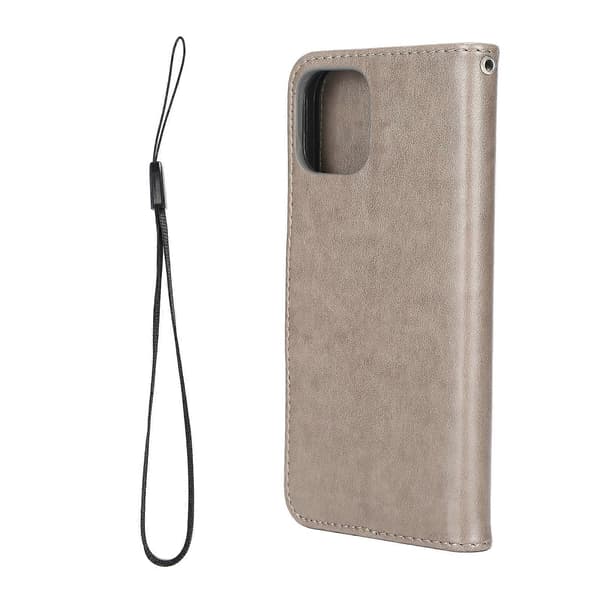 Wallet Case for iPhone 12 Pro PU Leather Wallet Case with Credit Card Slots (Grey)