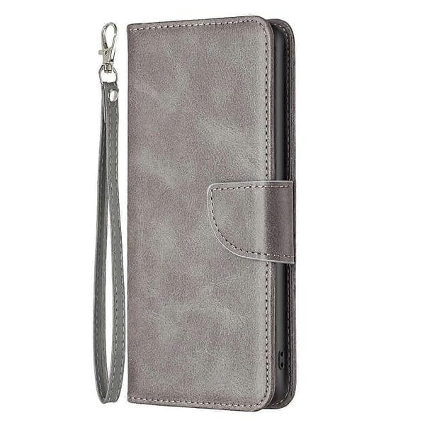 For OnePlus 10 Pro 5G Lambskin Texture Pure Color Leather Phone Case (Grey)