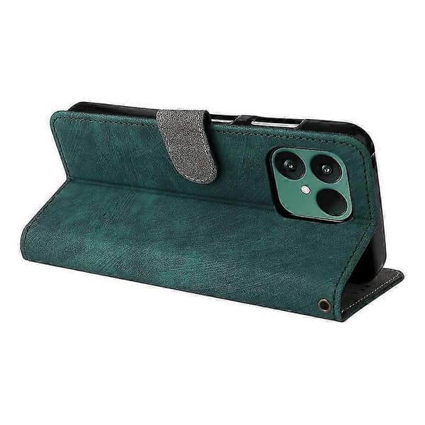 Compatible for Fairphone 6 Wallet Case RFID PU Leather Phone Cover Stand with Strap (Green)
