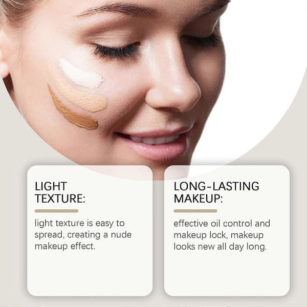 Hoygi Concealing Foundation Moisturizing Light Long-lasting Smudge-proof Makeup Refreshing And Moisturizing Skincare Moisturizing Liquid Foundation