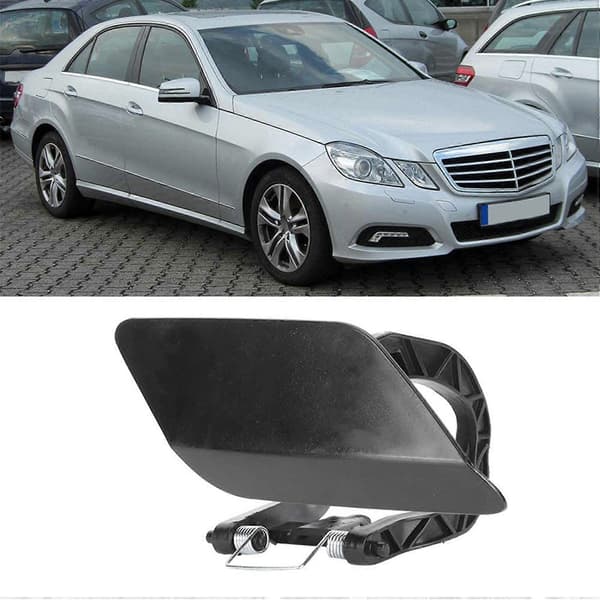 2X Bilstrålkastarspolarmunstycksskydd 2128600208 för Mercedes E-klass W212 E200 E260 E250 E300 2008-2013 (höger) Black