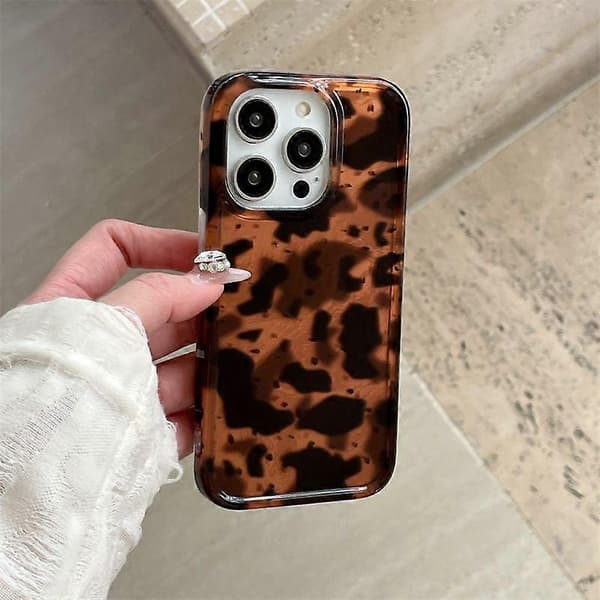 Deksel til iPhone 15 Pro Amber Leopard Print TPU-telefondeksel