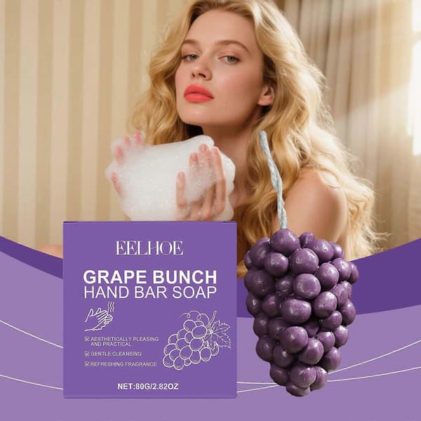 EELHOE Grape Cluster Soap With A Mild, Refreshing And Clean Scent Is Suitable For Daily Use. It Is A Grape Cluster Shaped Soap