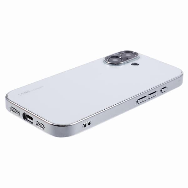 For iPhone 16 Case Acrylic+TPU+Metal Anti-Scratch Phone Cover with Electroplated Frame (Style C)