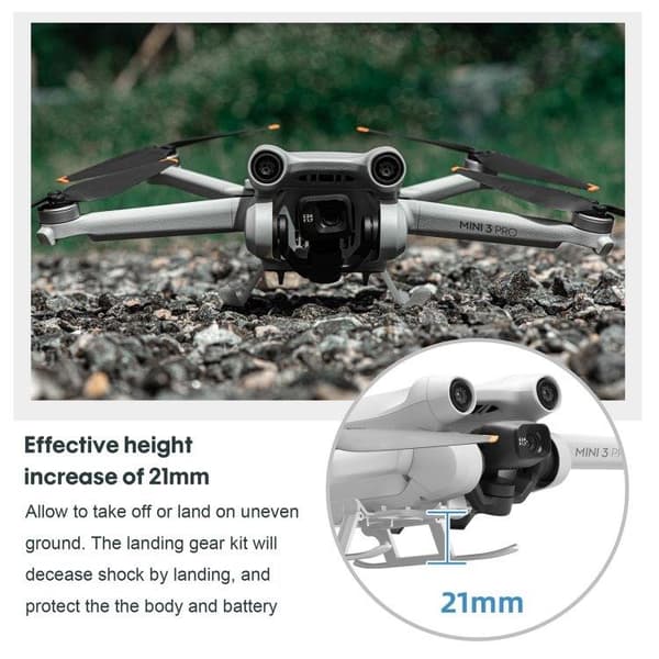 Forhøyet landingsunderstell til DJI Mini 3 Pro - Grå