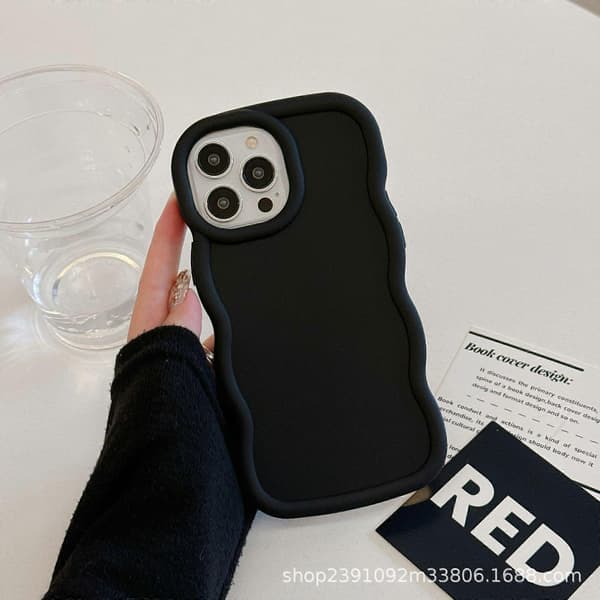New Model Suitable for Samsung S24Ultra Mobile Phone Case Macaron Mobile Phone Protective Shell Solid Color Soft Shell Black