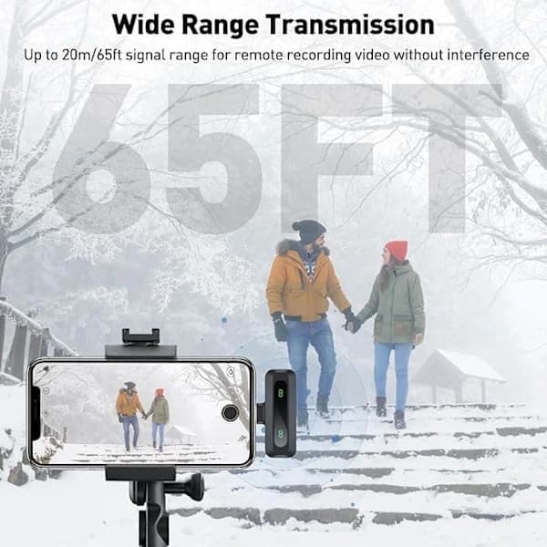 Wireless Lavalier with LED Display - Mini Lavalier Microphone for iPhone/Android, Perfect for Video, Vlog, TikTok, YouTube
