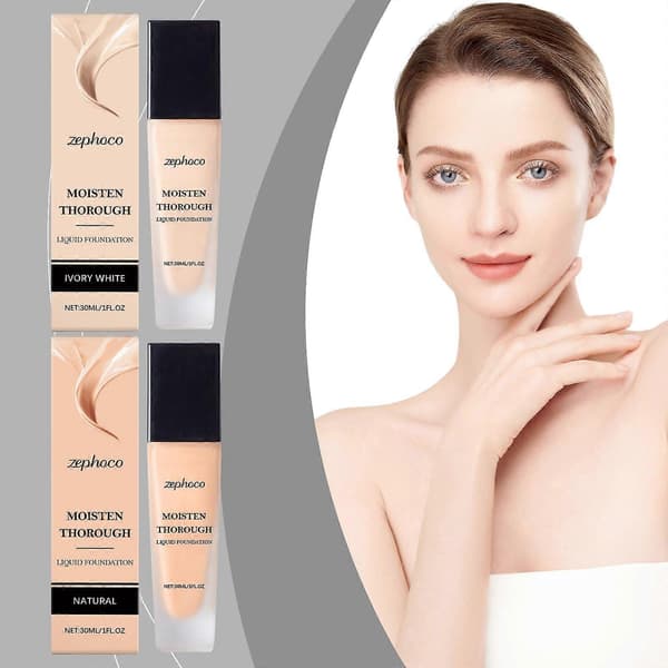 Zephoco Moisturizing Liquid Foundation Series Natural Durable Non-Makeup Lightweight Non-Sticky Matte Moisturizing Liquid Foundation