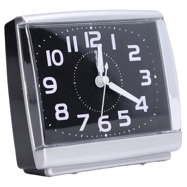 Square Silent Alarm Clock Simple Style Desk Clock Dorm Office Home Decor Black
